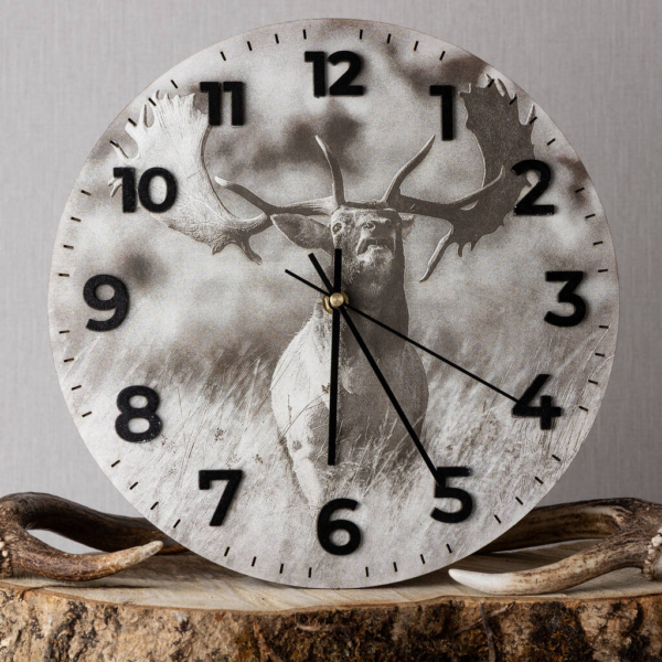 Fallow buck wall clock handmade in Ireland