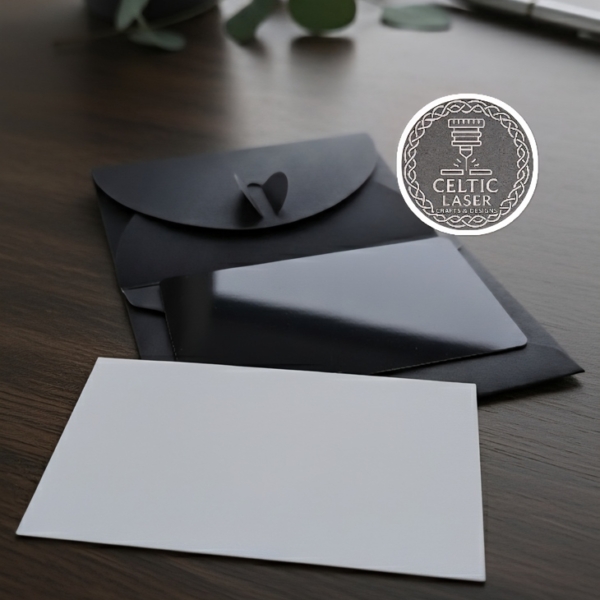personalized wallet card text only engraved message